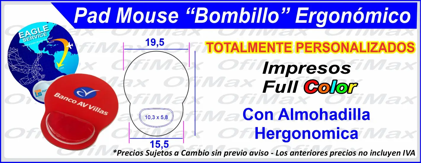 padmouse tipo bombillo para sublimacion en Bogota